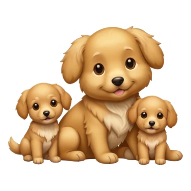 golden dog with its puppies sticker