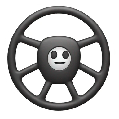 Happy emoji with car steering wheel sticker
