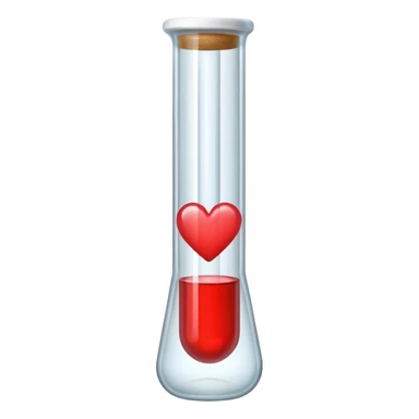 test tube with a small heart inside sticker