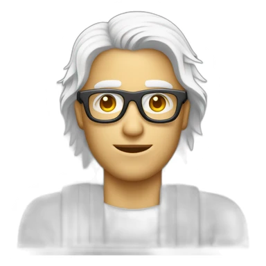 homme blanc portant des lunette avec des cheuveux long sur un ordinateur sticker