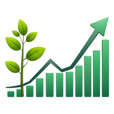 Minimalist emoji of a growth graph  sticker
