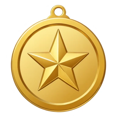 a gold medal with a star engraved on it sticker