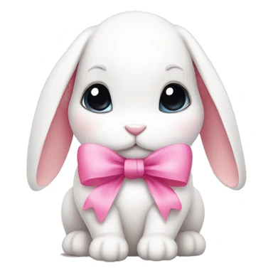 cute bunny with pink bow sticker