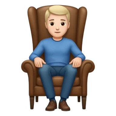 white man sitting still in a chair sticker