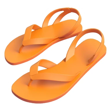 plain sandal bottom, minimal detail, 3D iPhone emoji style, viewed from the bottom sticker