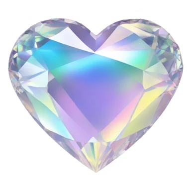 Heart shaped 56-carat iridescent diamond sticker