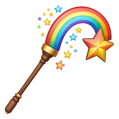 Rainbow starry galaxy magic wand sticker