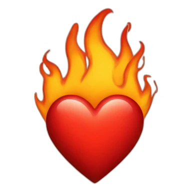 red heart with flame sticker
