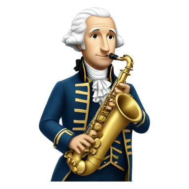 George Washington playing saxophone  sticker