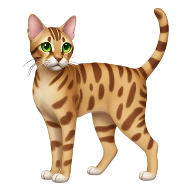 Full Body Bengal Cat With Green Eyes sticker