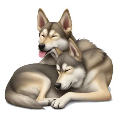 Czechoslovakian Wolfdog sleeping with a brunette girl sticker