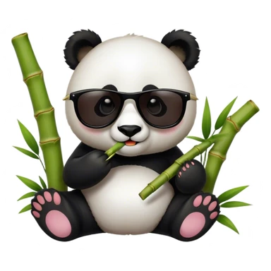 Panda with sunglasses eating bamboo  sticker