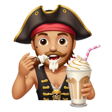 Pirate slurping a milkshake sticker