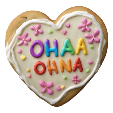 Cookie heart with ohana sticker