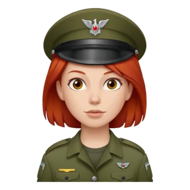 Female Soldier red hair without cap sticker