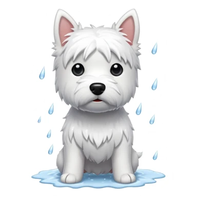 Westie dog in the rain sticker