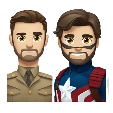captain america and bucky barnes face emoji side by side, not mixed sticker