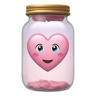 pastel pink heart inside a glass jar sticker