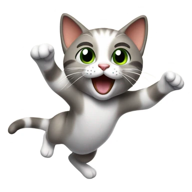 Cat slapping a toy in midair sticker