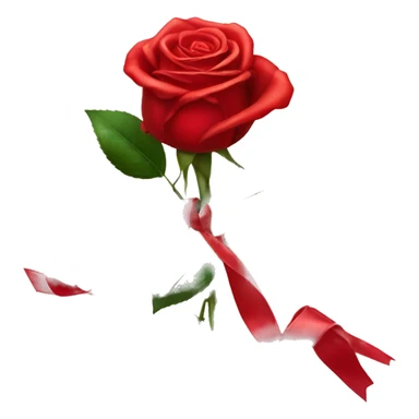 red rose and ribbon still life sticker