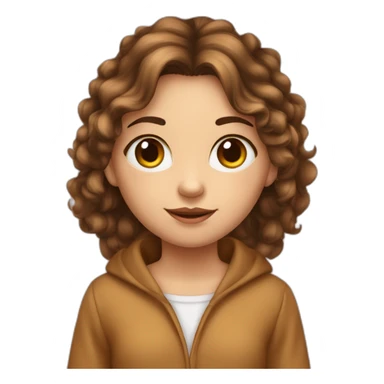 fille en pyjama, peau marron yeux noisette cheveux noir sticker