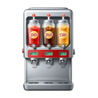 Digital soda dispenser in a fast food restaurant background  sticker