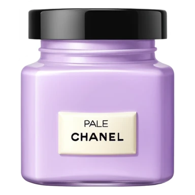 Pale purple body moisturizer cream pot with Chanel  sticker