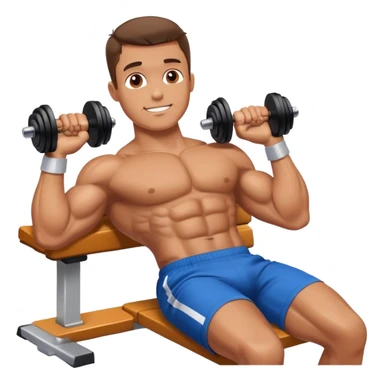 guy lying chest flyes dumbbell sticker
