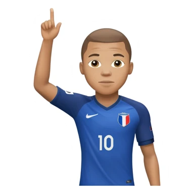 Kylian Mbappé soccer player in France jersey number 10 sticker