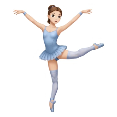 Ballet dancer in over the knee socks, leotard and long brown hair sticker