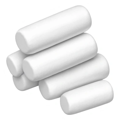 small pile of cylindrical marshmallows, simple, clear sticker