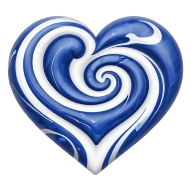 Dark blue and white mixed heart sticker