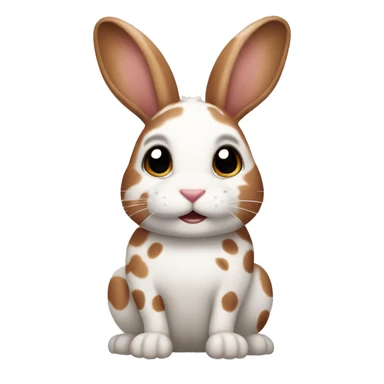 Brown and white spotted bunny  sticker