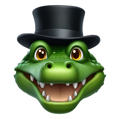Alligator with top hat sticker