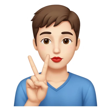 Kissing face with peace sign  sticker