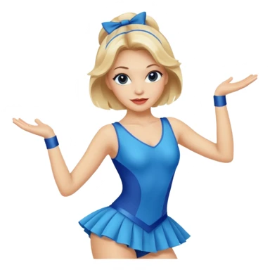 blue jazz style dance costume on blonde sticker