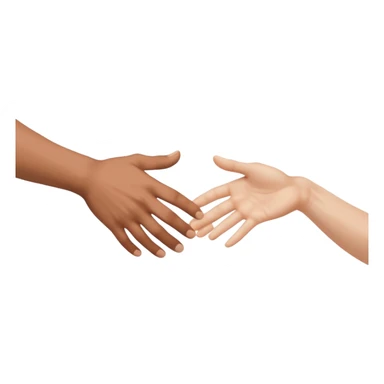 two hands reaching toward each other, inspired by the Creation of Adam sticker