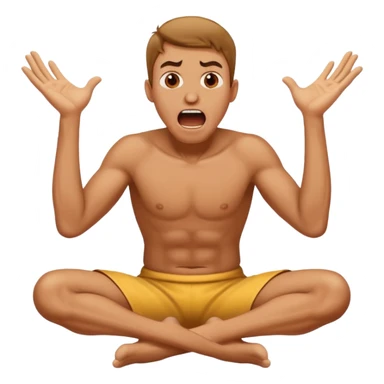 man on knees yelling in agony with hands thrown up sticker