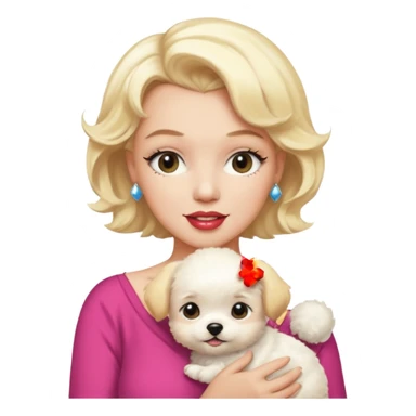 Marilyn Monroe, with cute dog sticker
