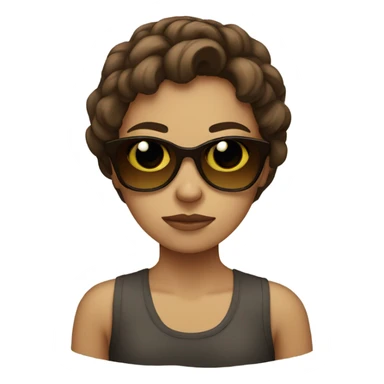 Sad brown-haired girl in sunglasses sticker