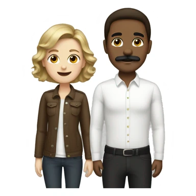 white brown hair black mustache gay couple sticker