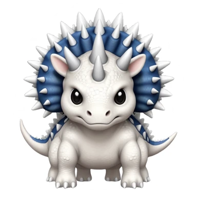 cute triceratops angry, black and white sticker