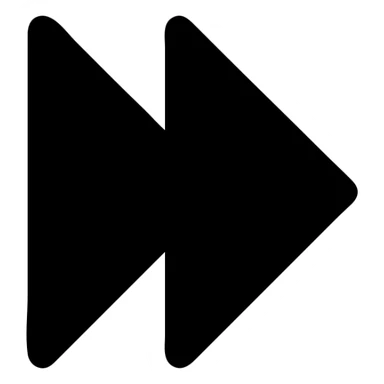 minimalist double arrow in the shape of two solid black filled triangles sticker