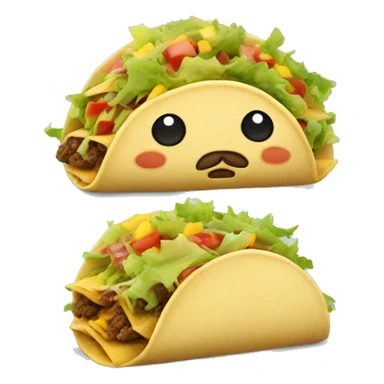 tacos with cute face sticker