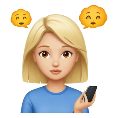 A blonde girl brainstorming sticker