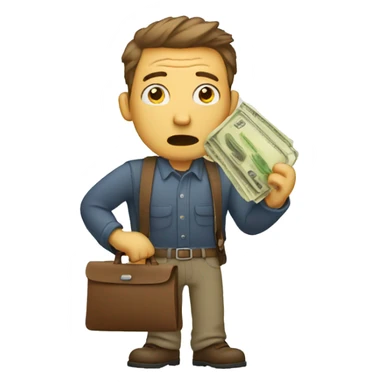 confused man with no money in the wallet sticker