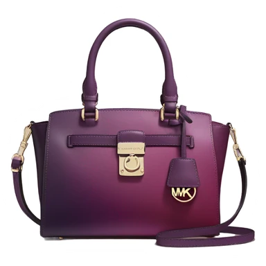Realistic isolated plum purple to wine color ombre michael kors satchel purse.  sticker
