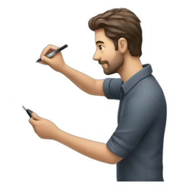 Man writing on a marker board sticker