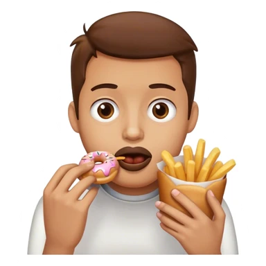 Fries eating a doughnut  sticker