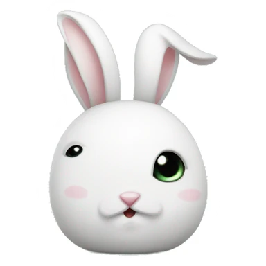 Cute little White bunny with a question mark above her bunny head sticker